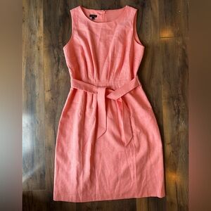 Talbots Coral Linen Dress Size 6 | Spring Summer Wedding Guest Work Event